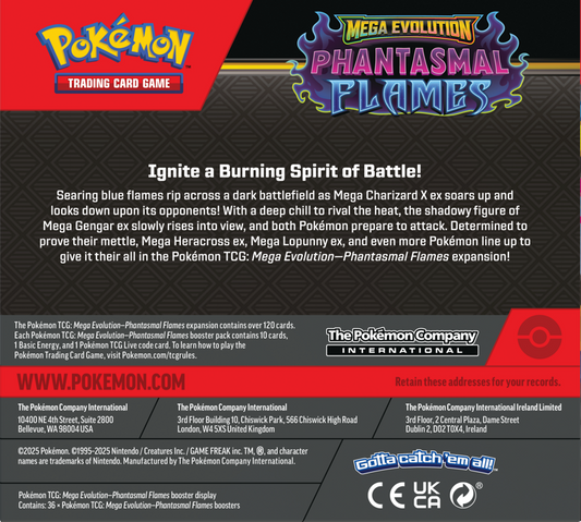 Pokemon Mega Evolution Phantasmal Flames Booster Box (PK36)